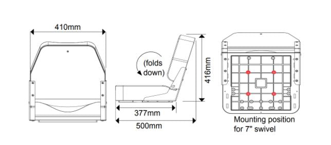 Oceansouth Deluxe Folding Boat Seat