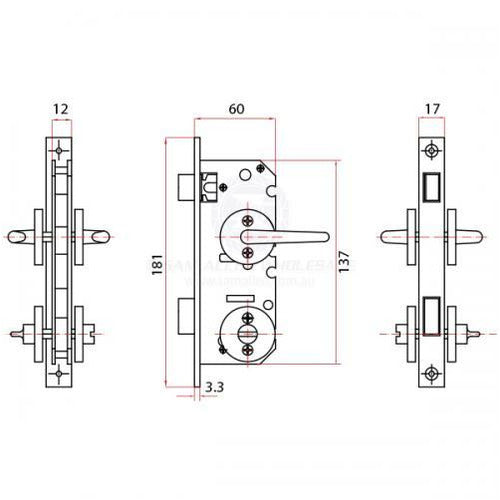 Door Lock - Stainless Steel