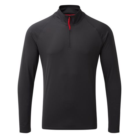 Gill Men's UV Tec Zip Tee Long Sleeve - Charcoal