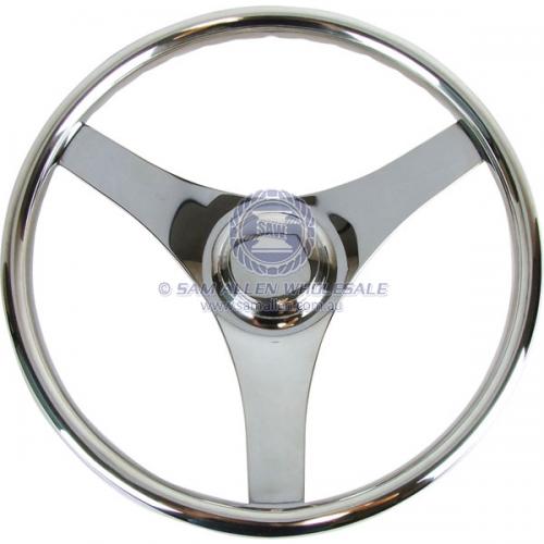 STEERING WHEELS - 3 SPOKE - POLISHED STAINLESS STEEL