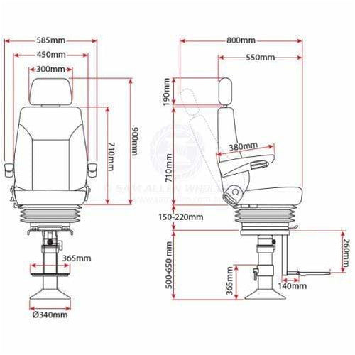 RELAXN SEAFARER PILOT SEAT with Pedestal and Footrest