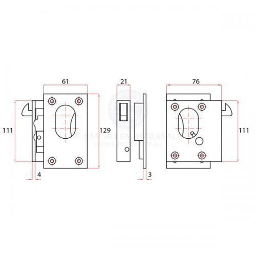 Door Lock - Sliding Stainless Steel