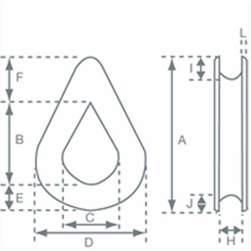 Allen 3mm Nylon teardrop thimble