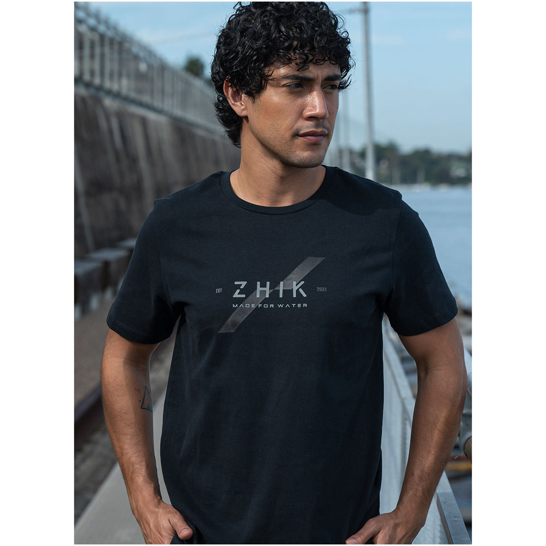 Mens Slash Print Cotton Tee