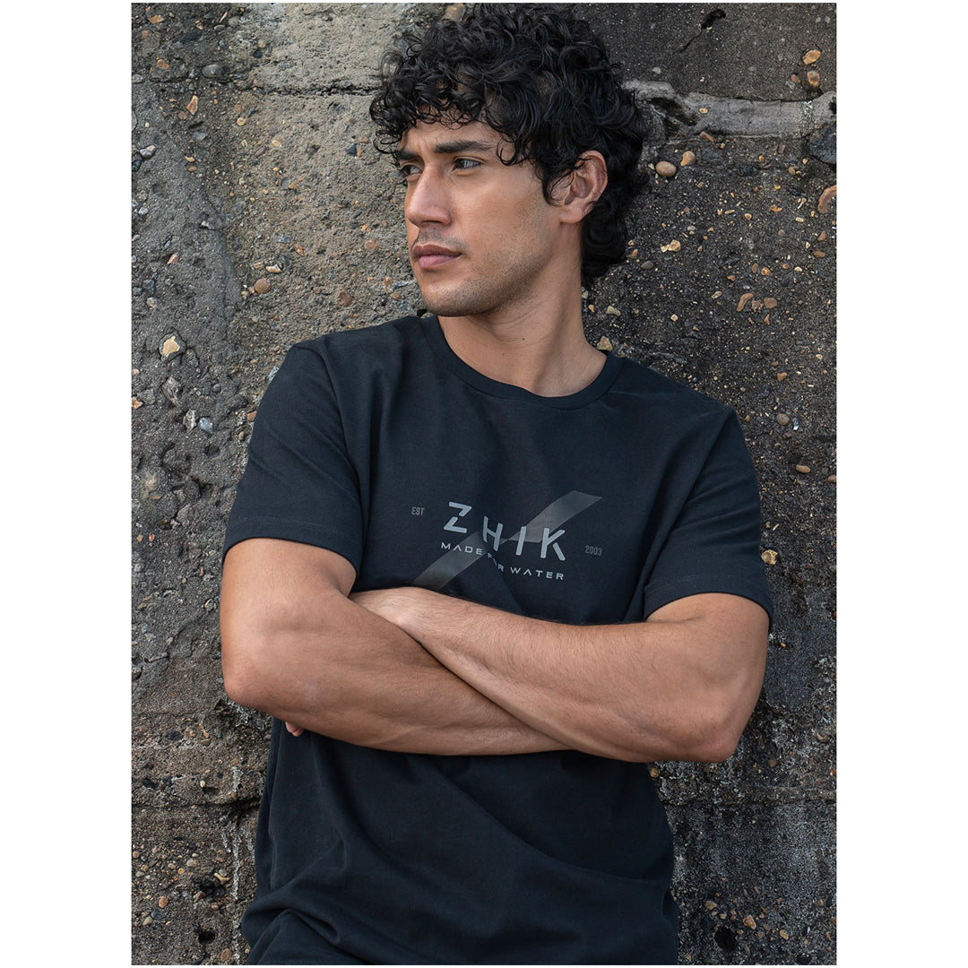 Mens Slash Print Cotton Tee