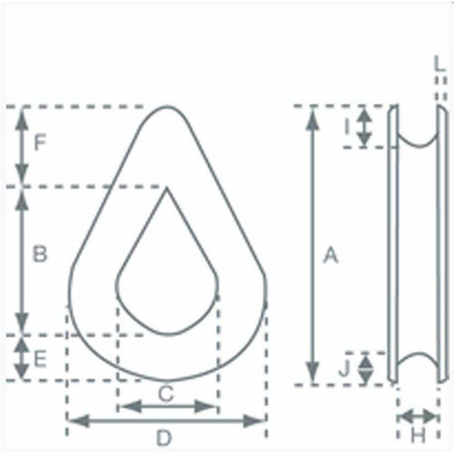Allen 2mm stainless steel teardrop thimble