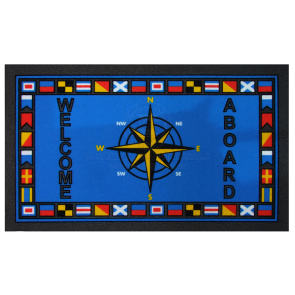 Mat polyurethane compass/code flags motif rectangle 680 x 400mm