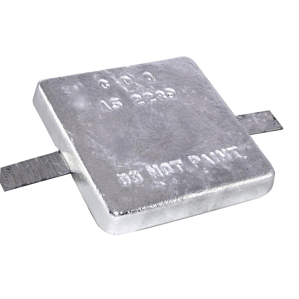 Anode alloy block square with strap 155 x 155 x 25mm