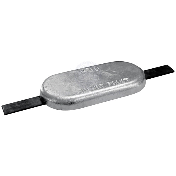 Anode alloy block oval with strap 295 x 130 x 35mm