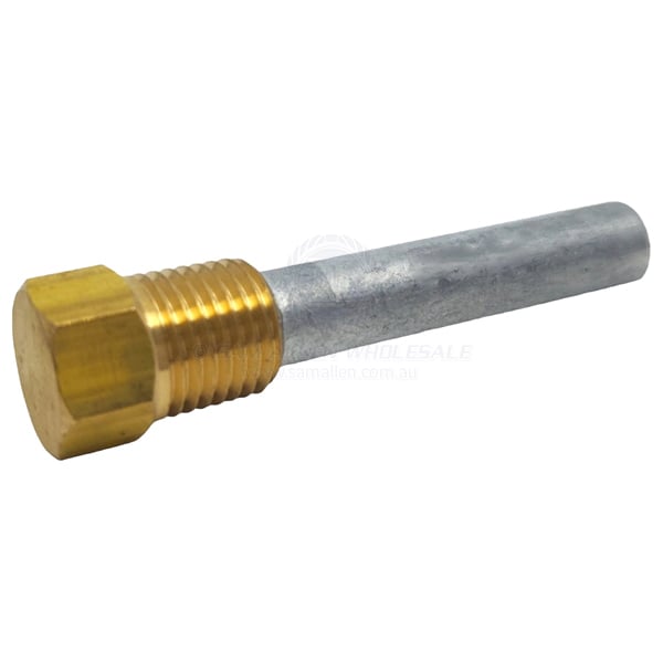 Anode zinc engine with brass plug 60 x 10mm x 1/4 NPT - pack of 20 | Sam Allen