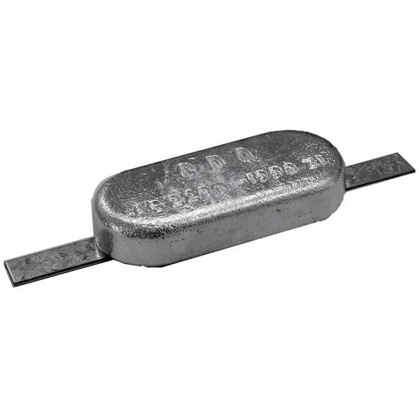 Anode zinc block oval with strap 175 x 77 x 33mm