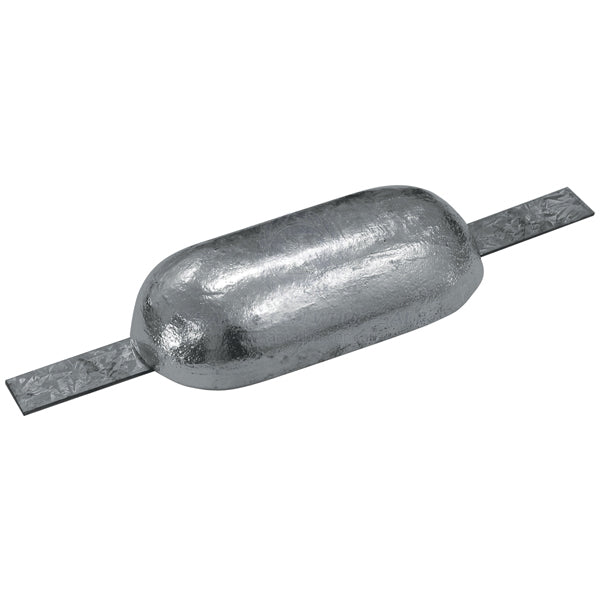 Anode zinc block oval with strap 170 x 85 x 50mm