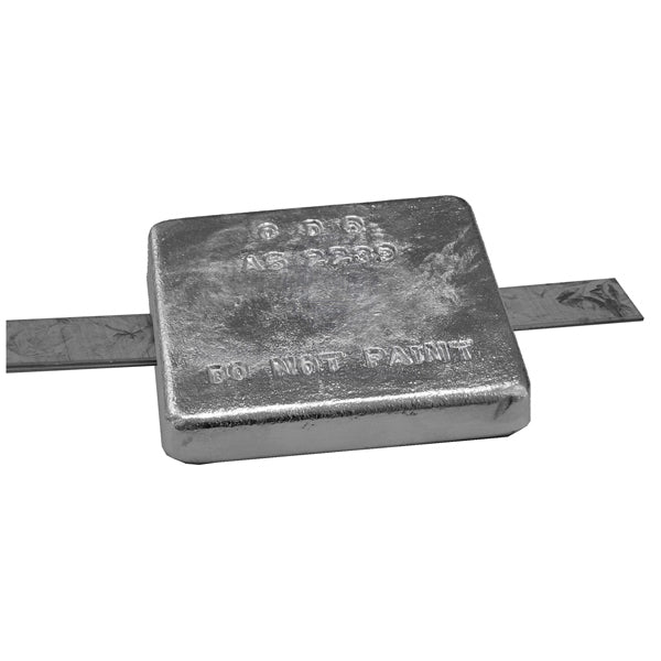 Anode zinc block square with strap 155 x 155 x 25mm