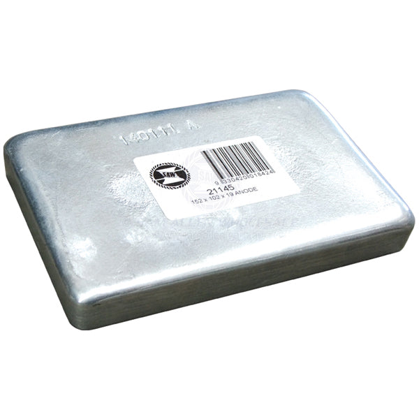 Anode zinc block rectangular 150 x 100 x 20mm