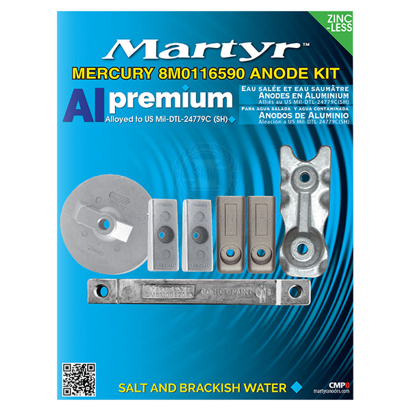 Anode kit alloy outboard Mercury Verado MMP 350hp L6