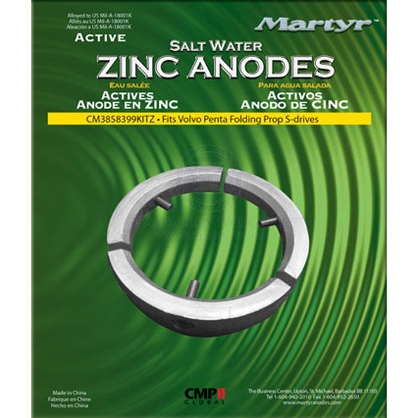 Anode zinc saildrive Volvo Penta split suit 3 blade folding prop | Sam Allen