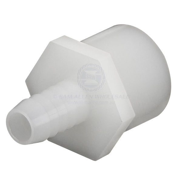 Hose tail Shurflo white nylon straight 3/4 NPTF x 1/2 | Sam Allen