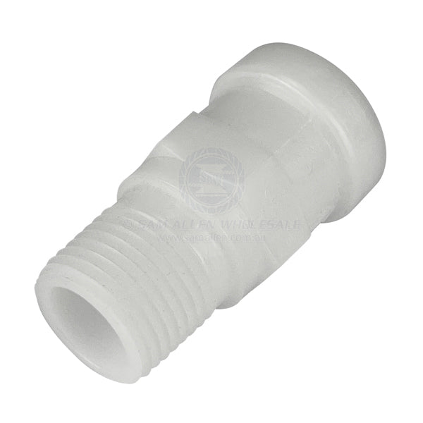 Coupling Shurflo straight white nylon 1/2 NPTF x 1/2 NPTM | Sam Allen