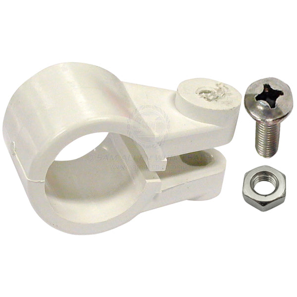 Canopy tube clamp nylon suit 25mm tube with 1/4 SS MT & nut white | Sam Allen