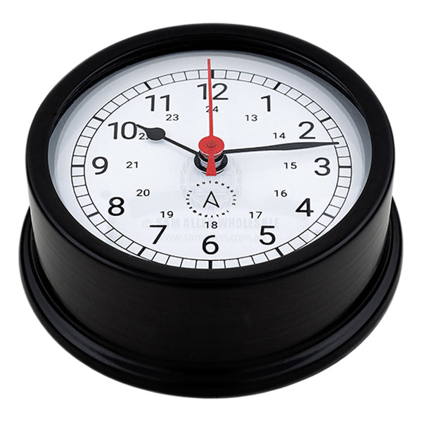 Clock Autonautic Atlantic 95mm easy fix base black aluminium