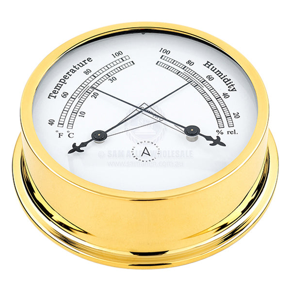Thermometer/hygrometer Autonautic Pacific 120mm base gold brass