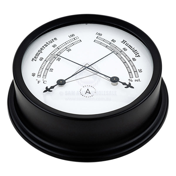 Thermometer/hygrometer Autonautic Pacific 120mm base black aluminium