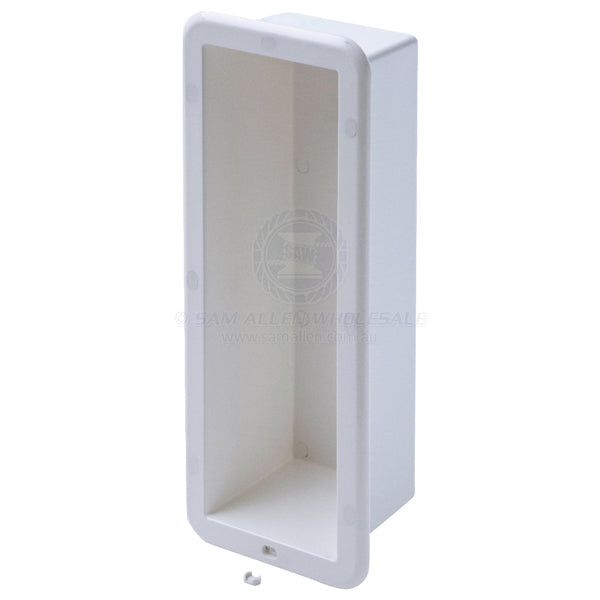 Storage box recessed side mount white ASA plastic 420 x 170mm | Sam Allen