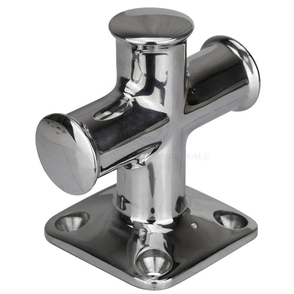 Bollard cross solid straight 316G cast SS 90 x 60 x 60mm | Sam Allen