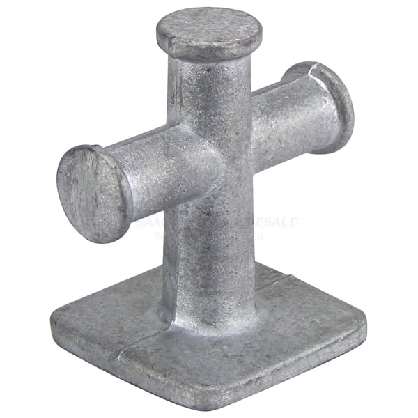 Bollard cross cast aluminium weld-on 75mm - pack of 20 | Sam Allen