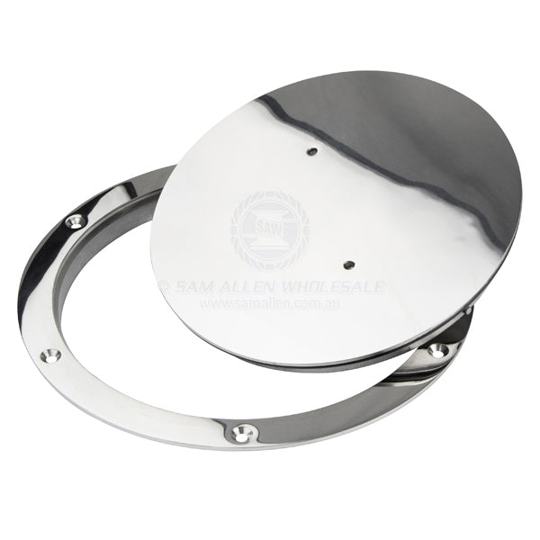 Deck plate G316 SS polished quick twist cover 200mm ID | Sam Allen