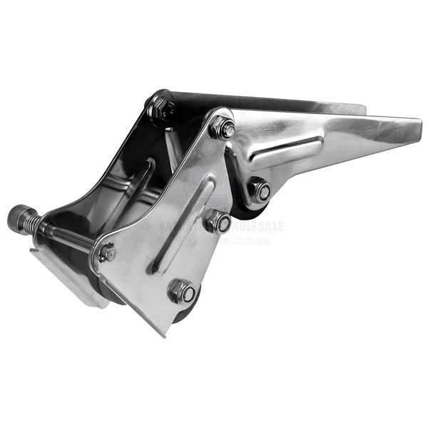 Bow roller 304G SS hinged 380mm overall with black nylon roller