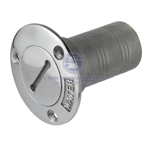 Deck filler 316G cast SS straight 2 ID hose marked water - pack of 12 | Sam Allen