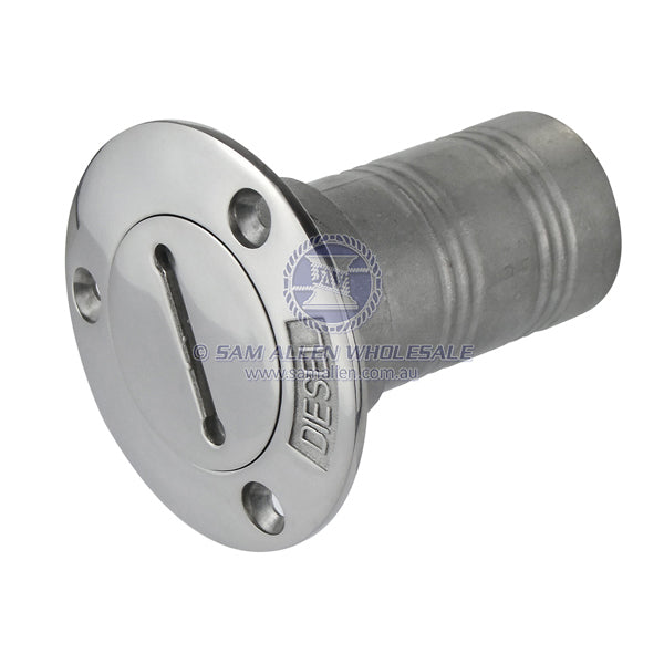 Deck filler 316G cast SS straight 1-1/2 ID hose diesel - pack of 12 | Sam Allen