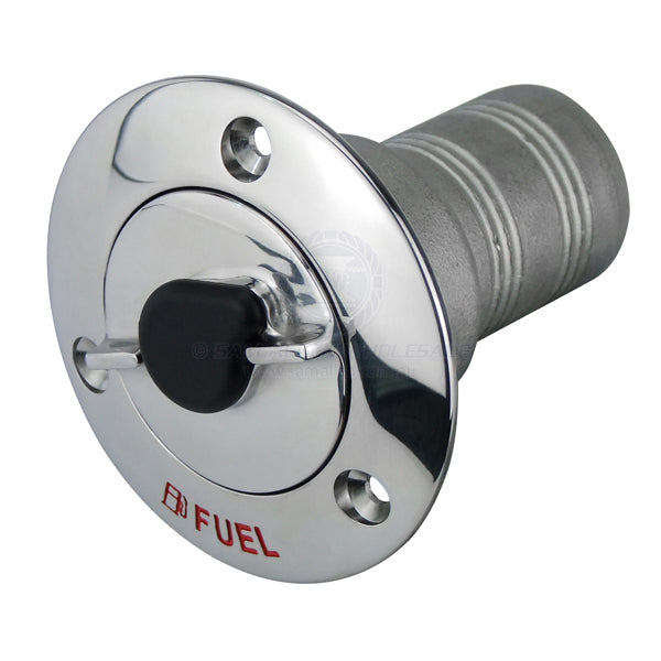 Deck filler G316 SS lockable 90° suit 1-1/2 ID hose marked fuel