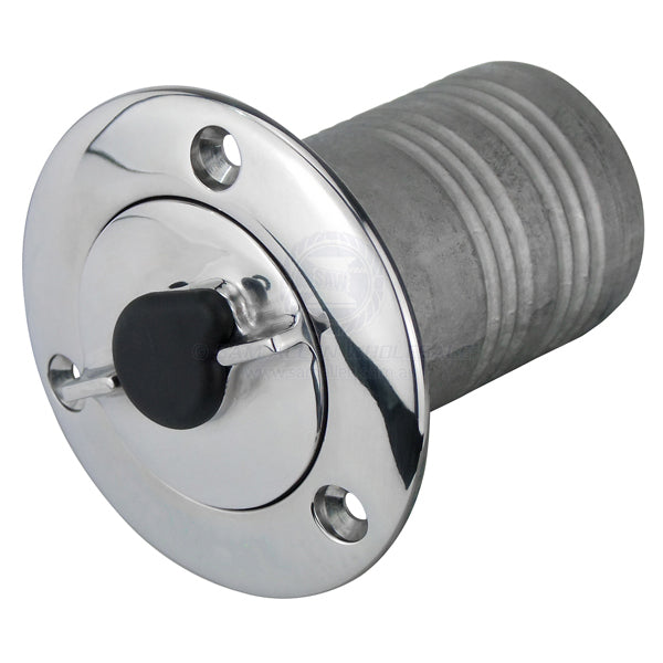Deck filler G316 SS lockable 90° suit 2 ID hose blank