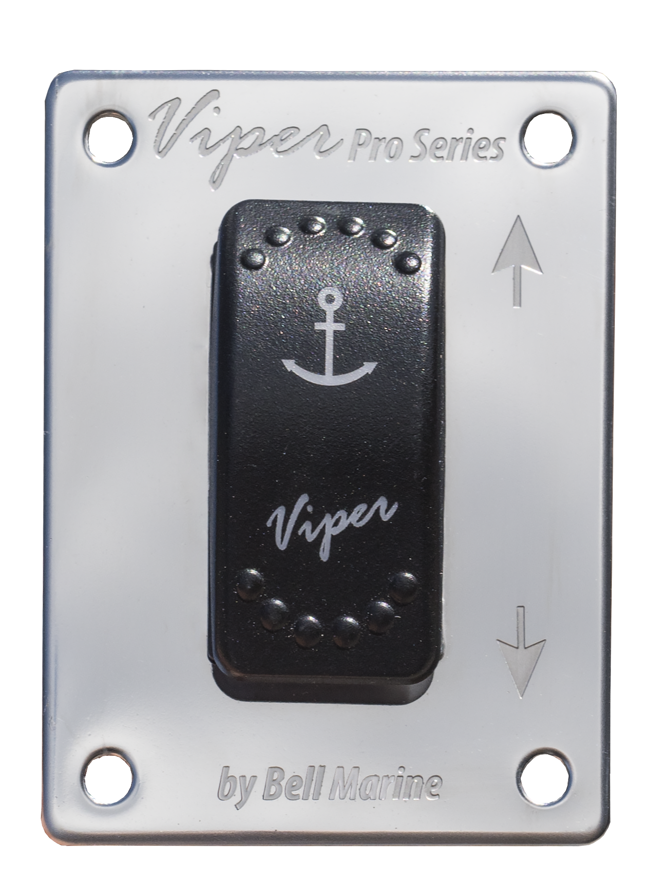 LED Up/Down Momentary Anchor Switch & Polished Stainless Steel Face Plate