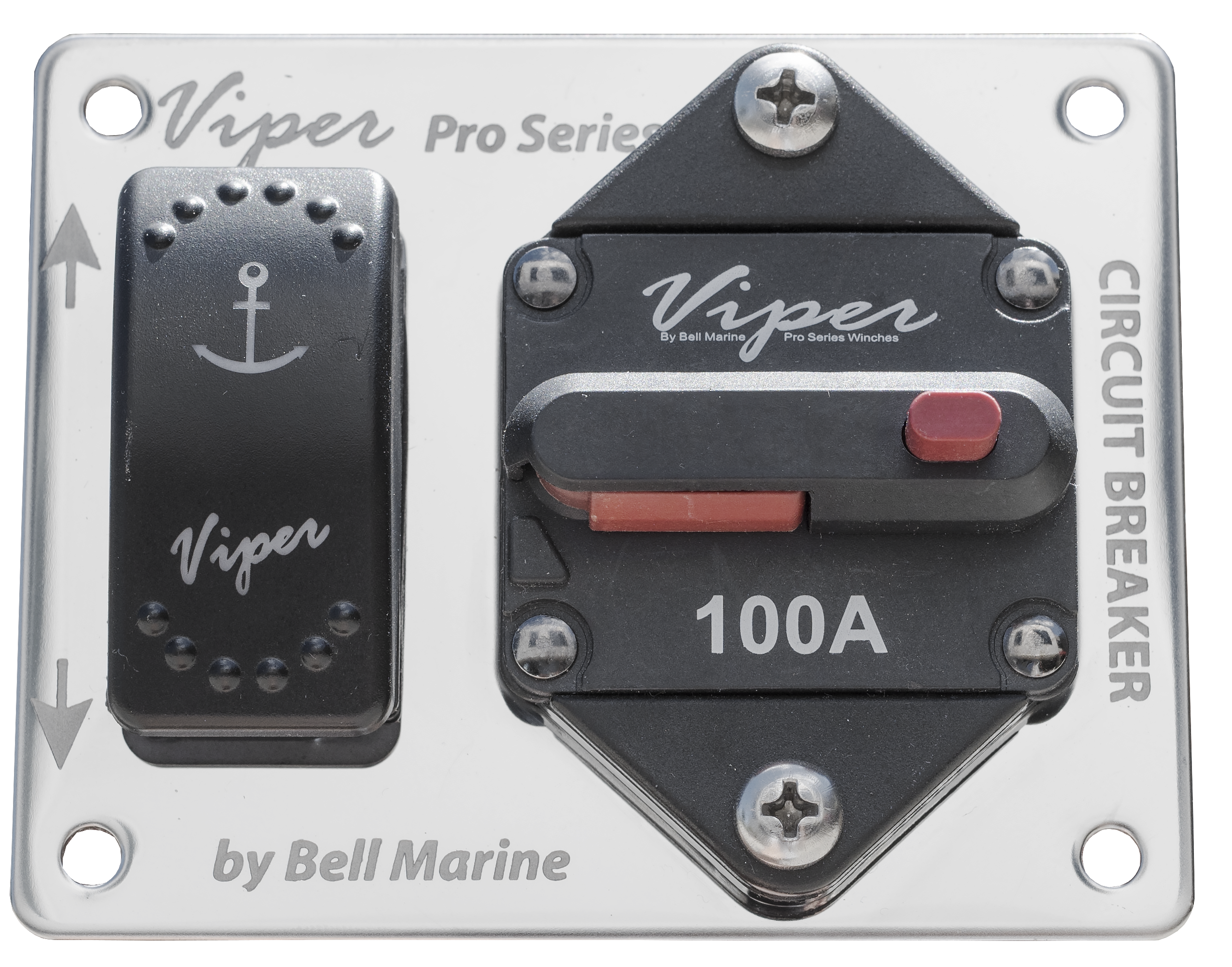 Combo Led Up/Down Momentary Switch & 100A Circuit Breaker Plus S/S Face Place