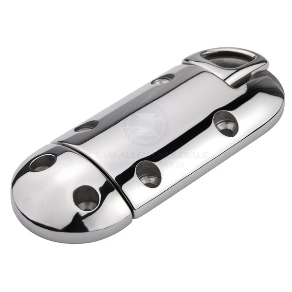 Barrel bolt 316G SS rounded 134 x 54mm spring loaded release