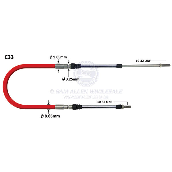 Control cable C33 universal red 6.25m