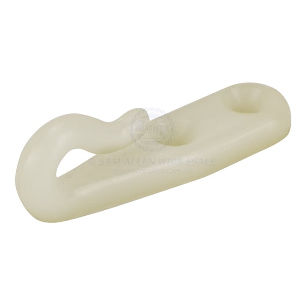 Hook deck white nylon 50mm x 12mm 5mm ID - pack of 20 | Sam Allen