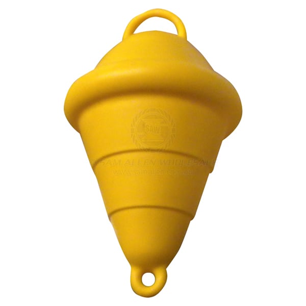 Buoy polyethylene 250mm foam filled with handle yellow | Sam Allen