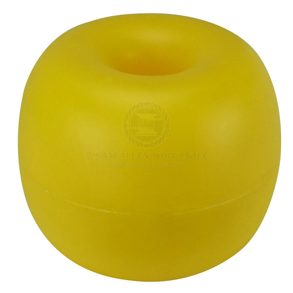 Float moulded polyethylene with centre hole 170mm diam yellow | Sam Allen