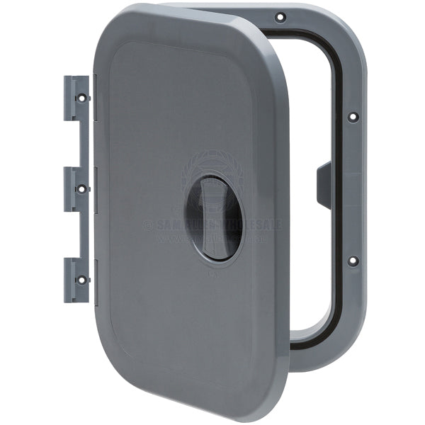 Hatch access Can SB grey ASA hinge option 373 X 270mm