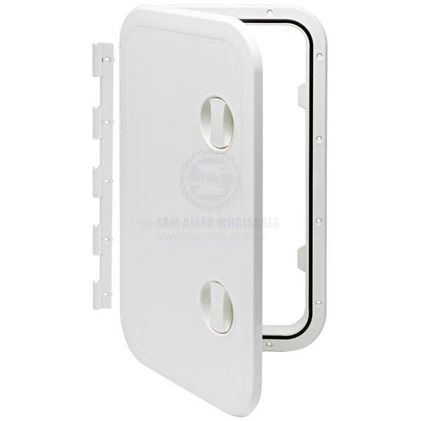 Hatch access Can SB white ASA hinge option 606 X 357mm