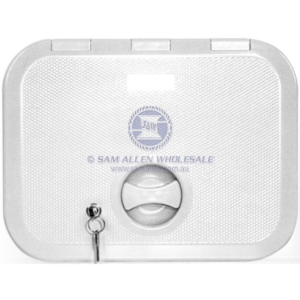 Hatch access Europa with lock white ASA plastic 375 x 280mm | Sam Allen