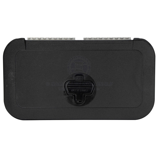 Hatch access Jim Black black Saralon plastic 375 x 205mm | Sam Allen