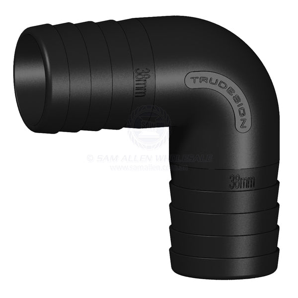 Hose joiner Trudesign black 90° elbow 1-1/2 x 1-1/2 | Sam Allen