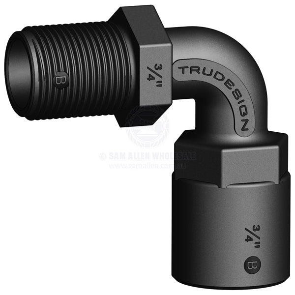 Coupling Trudesign black 90° elbow 3/4 BSPF x 3/4 BSPM