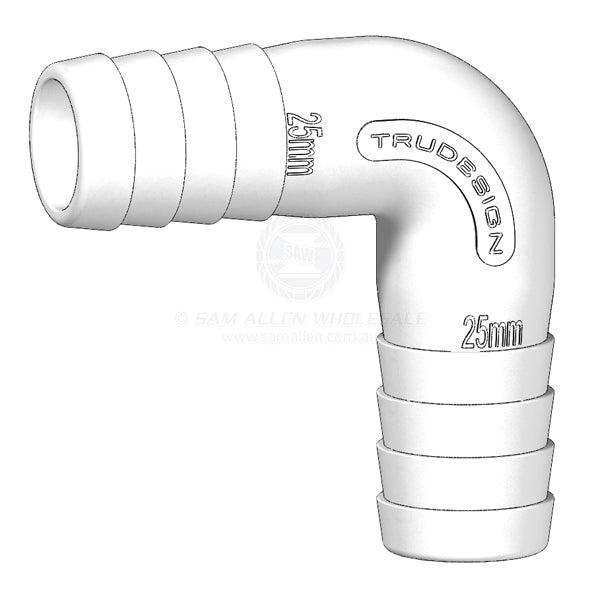 Hose joiner Trudesign white 90° elbow 1 x 1 | Sam Allen