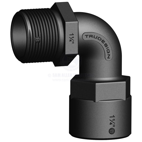 Coupling Trudesign black 90° elbow 1-1/4 BSPF x 1-1/4 BSPM
